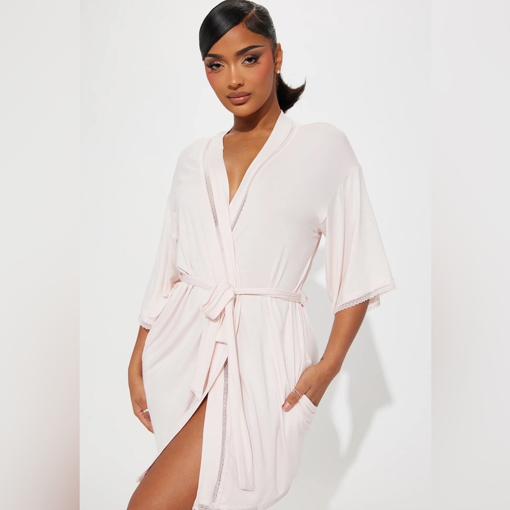 NWOT Victoria's Secret Pink Modal Robe with Tie Waist and V-Neck